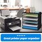 5 Slot Desk Organizer Tray, Mesh File Paper Letter Tray Desktop Paper Sorter Literature Organizer Rack for Home, Office, or School, Black